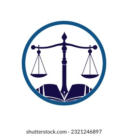 Diseño Del Logotipo De Monograma Y Equilibrio De La Ley De Educación. Diseño del logotipo del libro abierto de Law Firm.