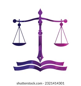 Education Law Balance And Attorney Monogram Logo Design. Law Firm open book Logo Design.