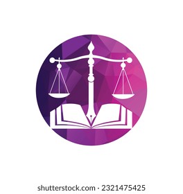 Education Law Balance And Attorney Monogram Logo Design. Law Firm open book Logo Design.
