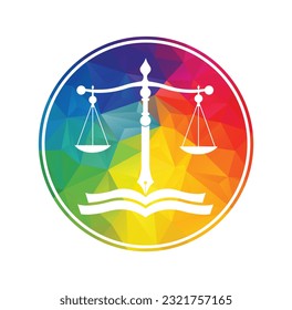 Education Law Balance And Attorney Monogram Logo Design. Law Firm open book Logo Design.