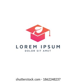 diseño del logotipo del espacio educativo y negativo de hoja
