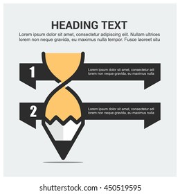 Education And Learning Arrow Pencil Step Infographic Vector Design Template