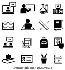 Education, learning and back to school icon set