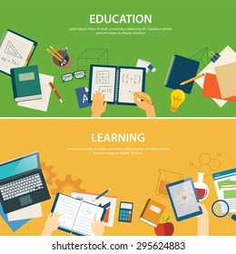 education and learning  banner flat design template