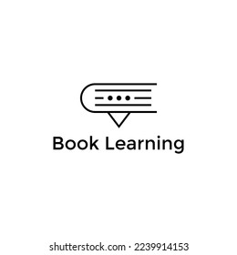 Education Learning Book Logo Flat Vector Design chat combination