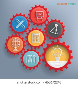 
Education and learning concept design,gear info graphic,vector