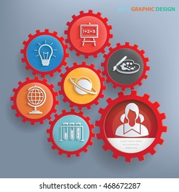 
Education and learning concept design,gear info graphic,vector