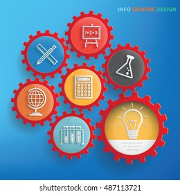 
Education and learning concept design,gear info graphic,vector