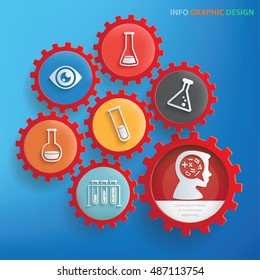 
Education and learning concept design,gear info graphic,vector