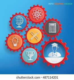 
Education and learning concept design,gear info graphic,vector