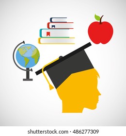 Education Learning Flat Icons Vector Illustration Design