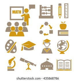 education, learning icon set