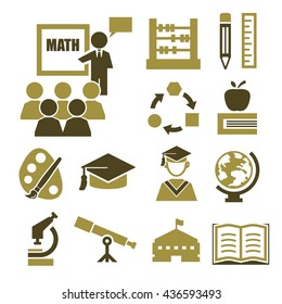 education, learning icon set