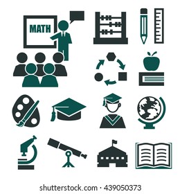 education, learning icon set