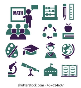 education, learning icon set