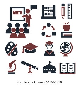 education, learning icon set