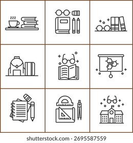Education and Learning Icon Set Graphic Illustration Collection vector design.