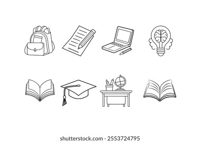 Education and Learning Icon Vector for Knowledge and Growth Designs.