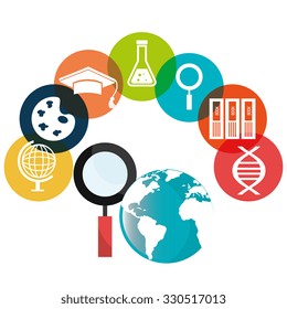 Education and learning icons graphic design, vector illustration.