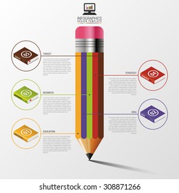 Education And Learning Infographic With books. Vector design template