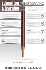Education and learning. Infographic with pencil. Design Template.
