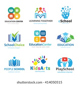 Education and learning Logo set, School , Arts, Kids, Family, Creative, Media bran identity.