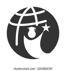 Plantilla de logotipo de educación y aprendizaje Icono Ilustración Identidad de marca.Ilustración aislada e ilustración plana. Gráfico vectorial