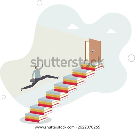 Education or learning for new opportunity, wisdom or knowledge to open door to success, solution, growth or career learning concept,. character life .