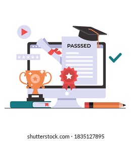 Education, Learning, online learning, online school, online education, school. Vector illustration