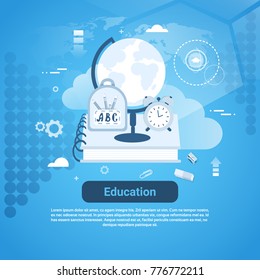 Education Learning Online Template Web Banner With Copy Space Vector Illustration