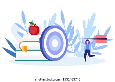 Education and learning online web  page.Flat vector illustration isolated on white background. Can use for web banner, infographics, web page.