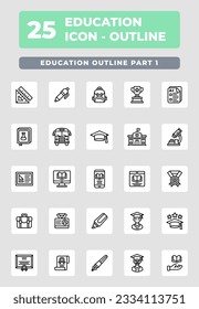Education Learning outline icon style design