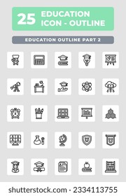 Education Learning outline icon style design