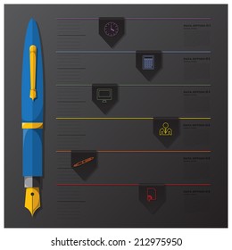 Education And Learning With Pen Scale Infographic Design Template