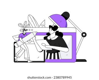 Education learning people flat vector concept hand drawn illustration
