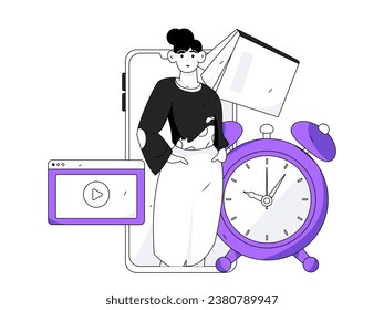 Education learning people flat vector concept hand drawn illustration
