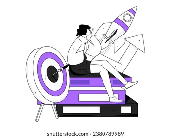 Educación aprendizaje personas concepto de vector plano ilustración a mano
