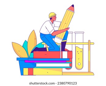 Education learning people flat vector concept hand drawn illustration
