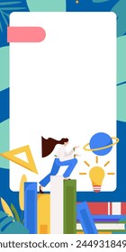 Education and learning people flat vector concept hand drawn illustration
