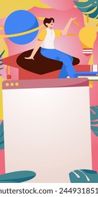 Education and learning people flat vector concept hand drawn illustration
