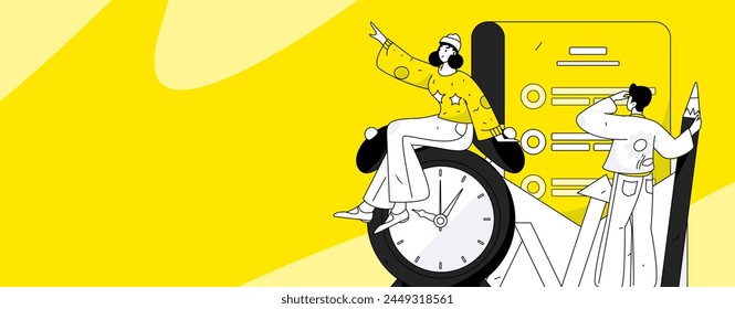 Education and learning people flat vector concept hand drawn illustration
