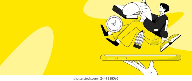 Education and learning people flat vector concept hand drawn illustration
