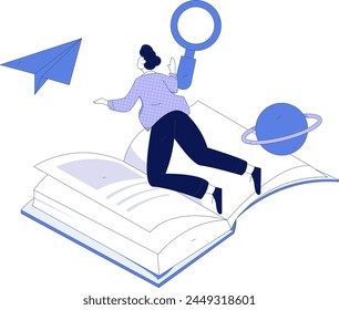 Education and learning people flat vector concept hand drawn illustration
