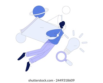 Education and learning people flat vector concept hand drawn illustration
