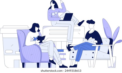 Education and learning people flat vector concept hand drawn illustration
