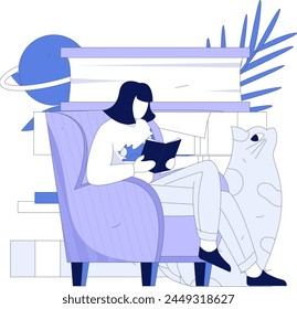 Education and learning people flat vector concept hand drawn illustration
