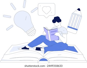 Education and learning people flat vector concept hand drawn illustration

