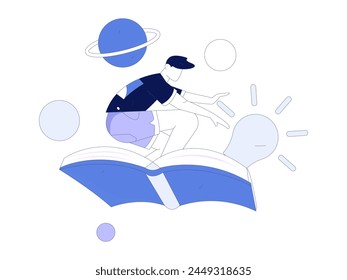 Educación y aprendizaje de las personas concepto de Vector plano dibujado a mano ilustración
