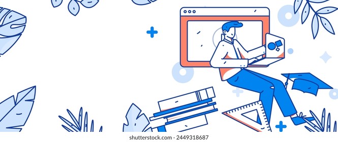 Education and learning people flat vector concept hand drawn illustration
