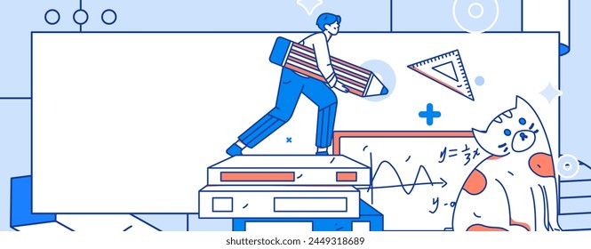 Education and learning people flat vector concept hand drawn illustration
